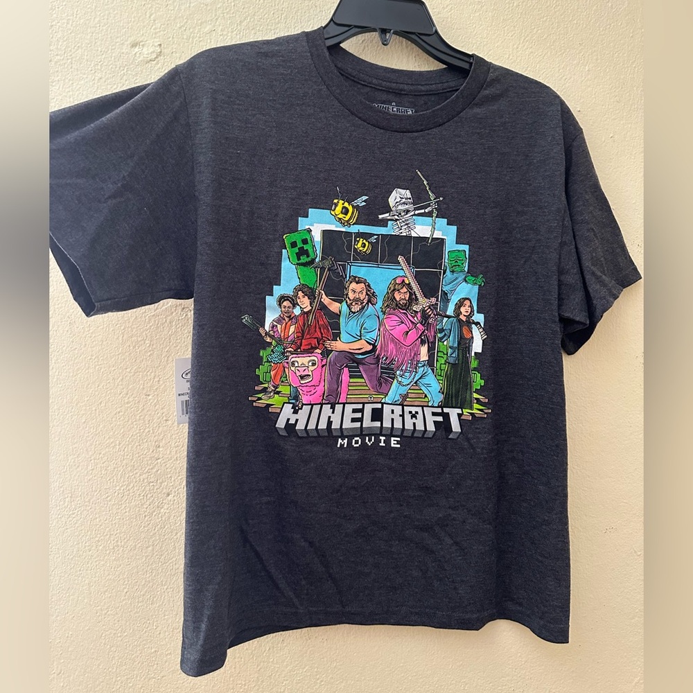 Minecraft Movie: Kids Graphic Tee - Charcoal (Boys)